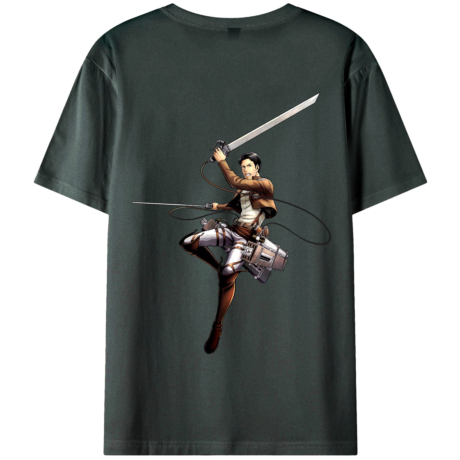 （画像用） 進撃の巨人 Attack on Titan 綿100％ メンズ半袖Tシャツ（バックプリント） 通気性